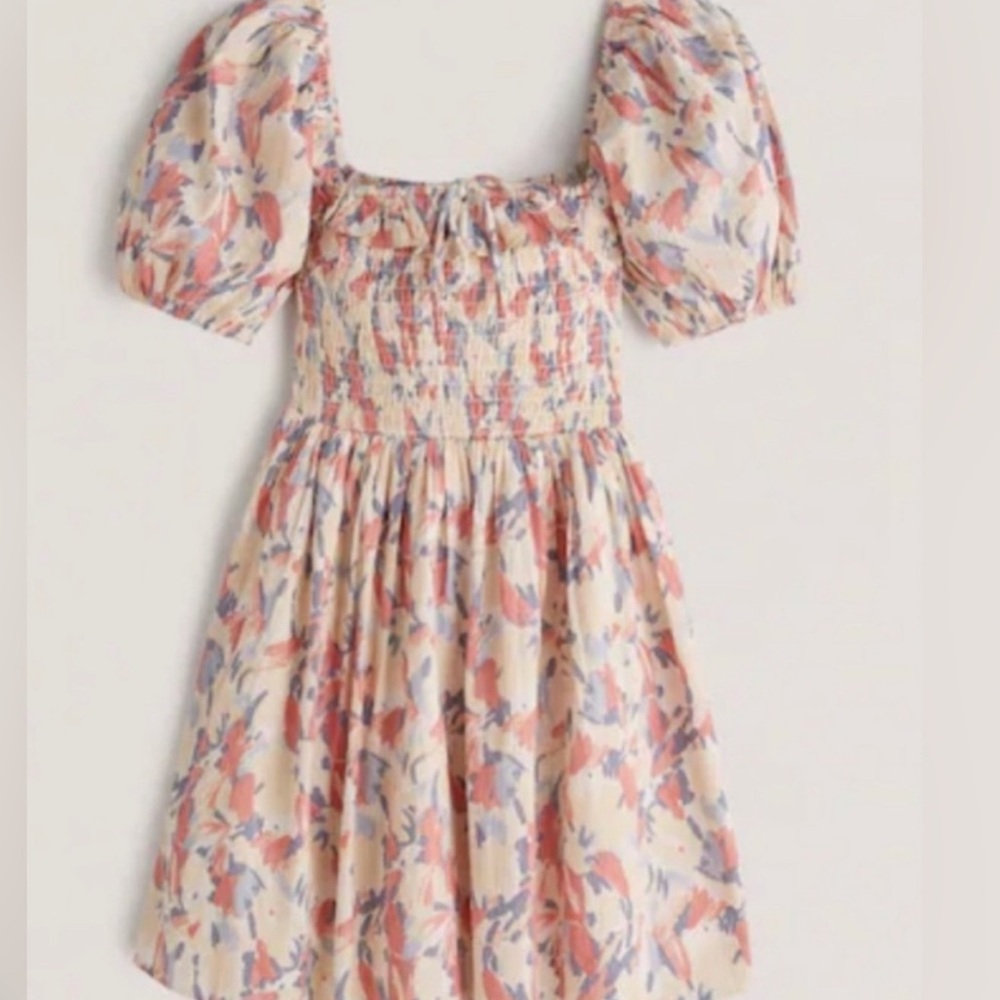 Abercrombie Smocked Mini Puff Sleeve Dress